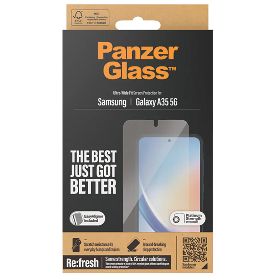 PanzerGlass Ultra-Wide Fit Sam A35 5GA356 Screen Protection Easy Aligner Included 7357
