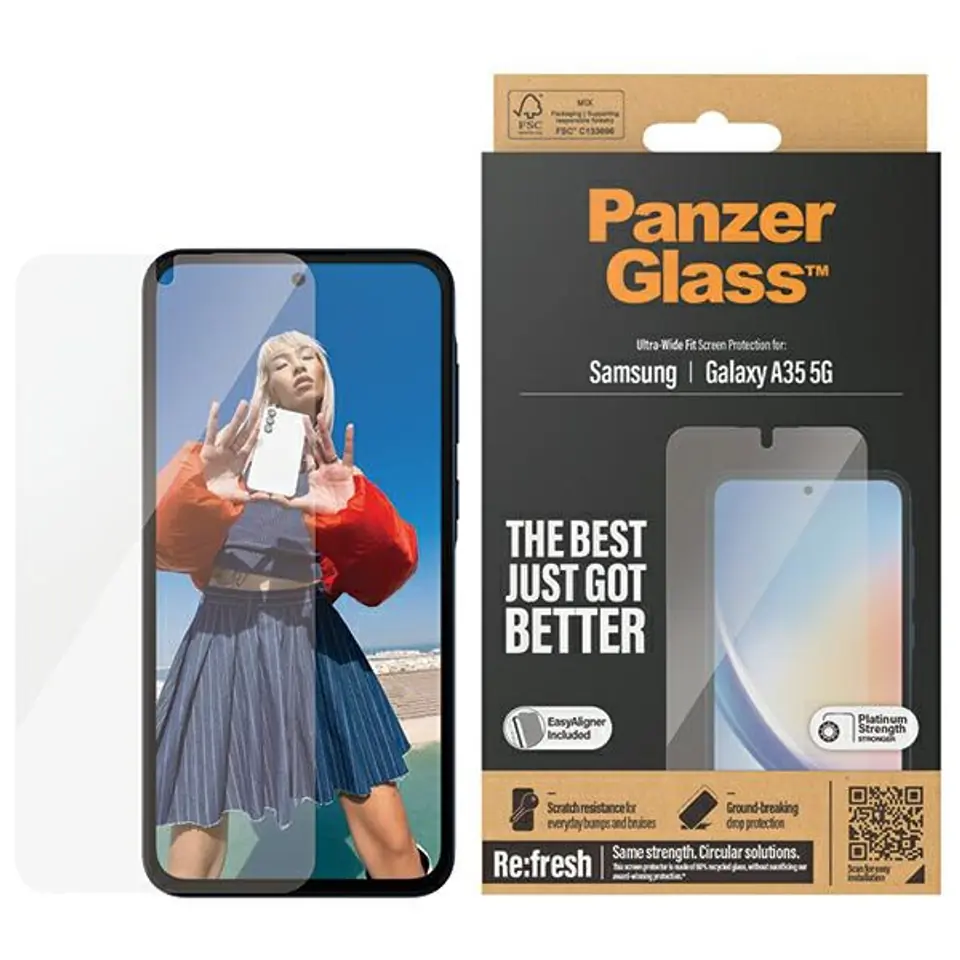 PanzerGlass Ultra-Wide Fit Sam A35 5GA356 Screen Protection Easy Aligner Included 7357
