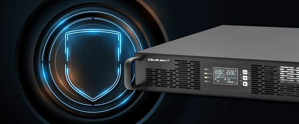 Qoltec Zasilacz awaryjny UPS do RACK | 1kVA | 1000W | Power Factor 1.0 | LCD | EPO | USB | On-line