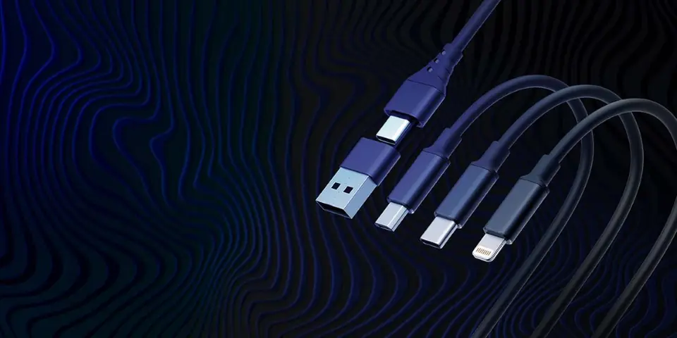 3MK Hyper Cable 3w1 USB-A/USB-C -USB-C/Micro/Lightning 1.5m Czarny/Black Kabel