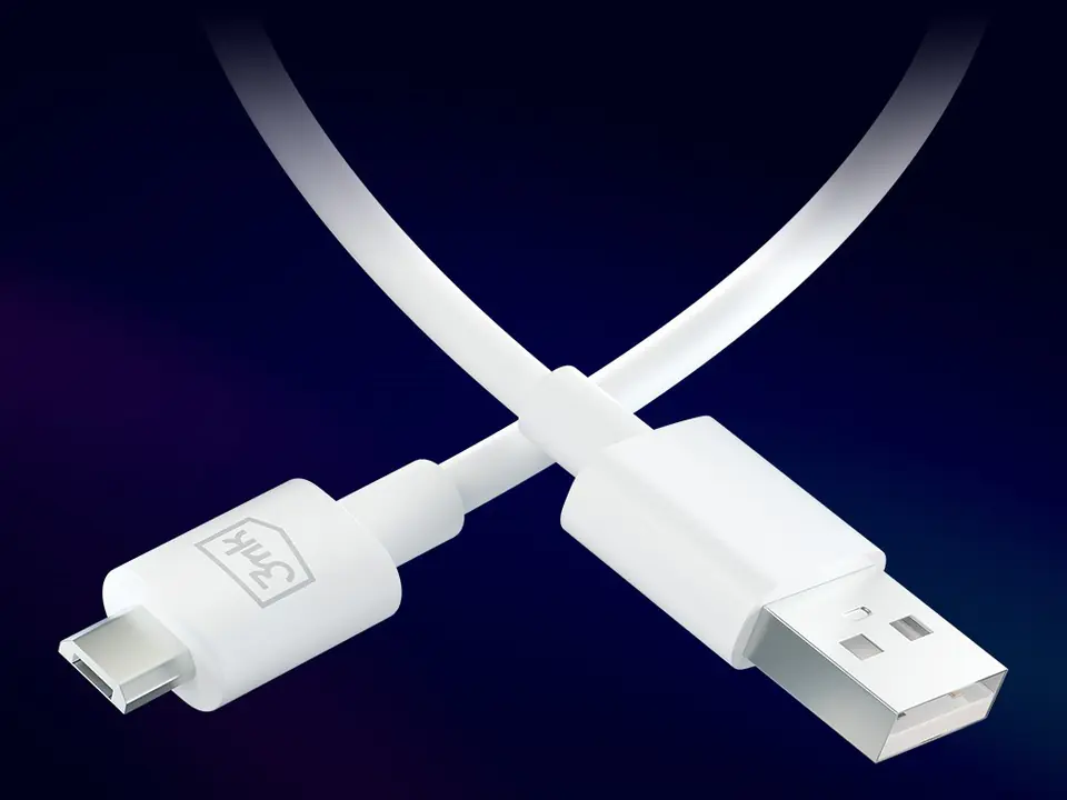 3MK Hyper Cable USB-A - Micro USB1.2m 5V 2,4A Biały/White Kabel