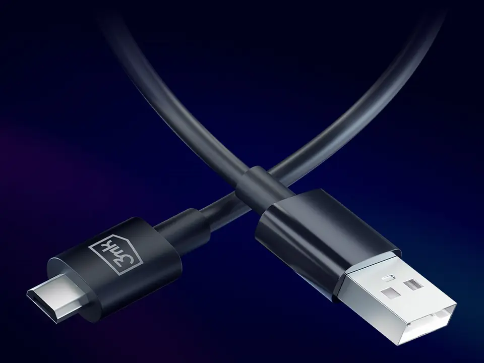 3MK Hyper Cable USB-A - Micro USB1.2m 5V 2,4A Czarny/Black Kabel