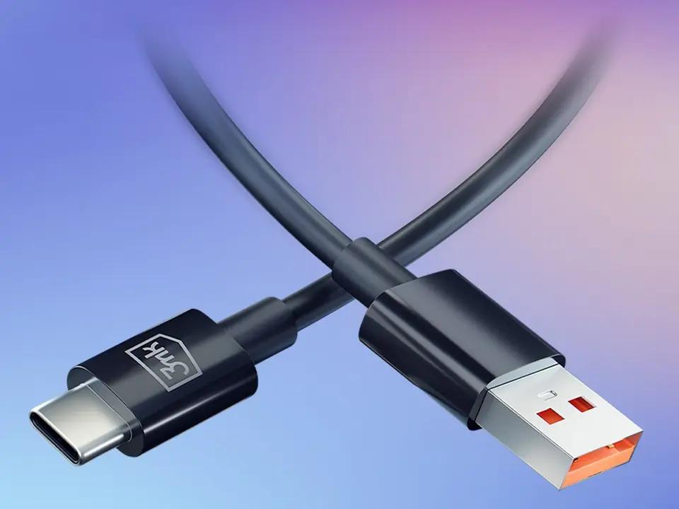3MK Hyper Cable USB-A - USB-C 1.2m 5ACzarny/Black