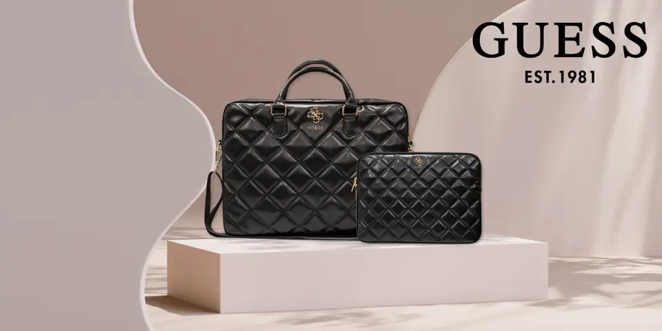 Guess Sleeve GUCS16ZPSQSSGK 16" czarny/black Quilted 4G