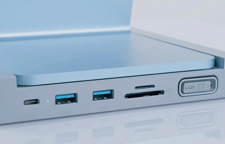 Stacja dokująca / Hub USB-C do iMac INVZI MagHub 8w1 z kieszenią SSD (szara)