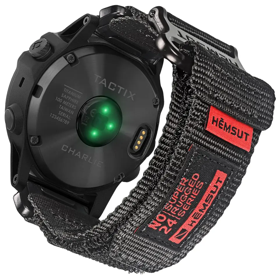 Pasek nylonowy do Garmin Fenix 5x 6x 7x Pro 26mm Nylon Band Sport Military zielony