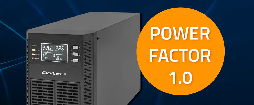 QOLTEC ZASILACZ AWARYJNY UPS 1KVA | 1000W | POWER FACTOR 1.0 | LCD | EPO | USB | ON-LINE