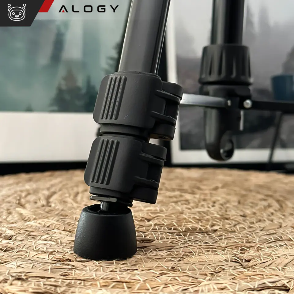 Statyw Fotograficzny Tripod Uniwersalny stojak do Kamer 1/4 uchwyt na telefon aparat 170cm Alogy Czarny