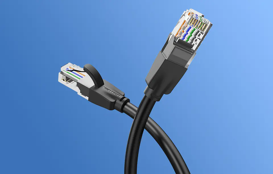 Kabel sieciowy UTP CAT6 Vention IBEBF RJ45 Ethernet 1000Mbps 1m czarny