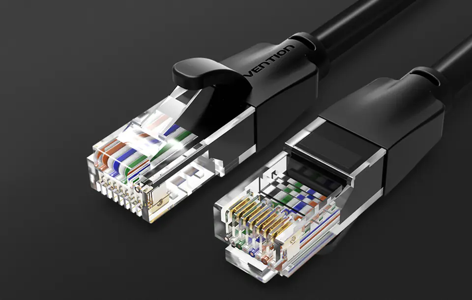 Kabel sieciowy UTP CAT6 Vention IBEBU RJ45 Ethernet 1000Mbps 35m czarny