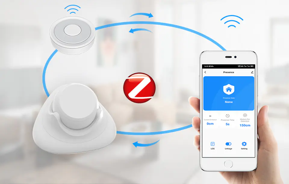 Inteligentny sensor obecności i ruchu NEO NAS-PS09B, ZigBee TUYA