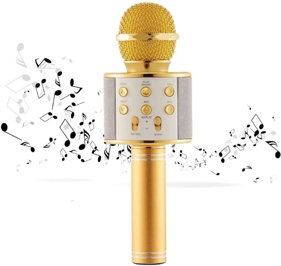 MICRO KARAOKE BLUETOOTH GOLD - Jaclem