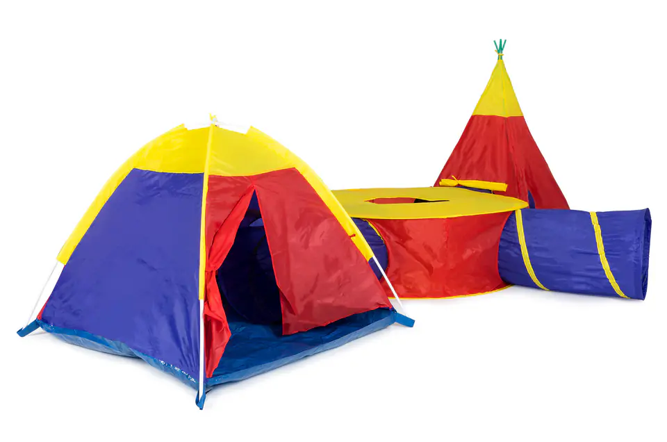 Zestaw namiotów dla dzieci 7w1 domki + 4 tunele