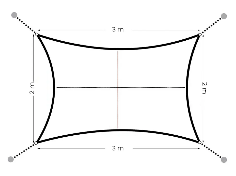 Prostokątny żagiel przeciwsłoneczny 2x3m daszek wodoodpornyModernHome - beżowy