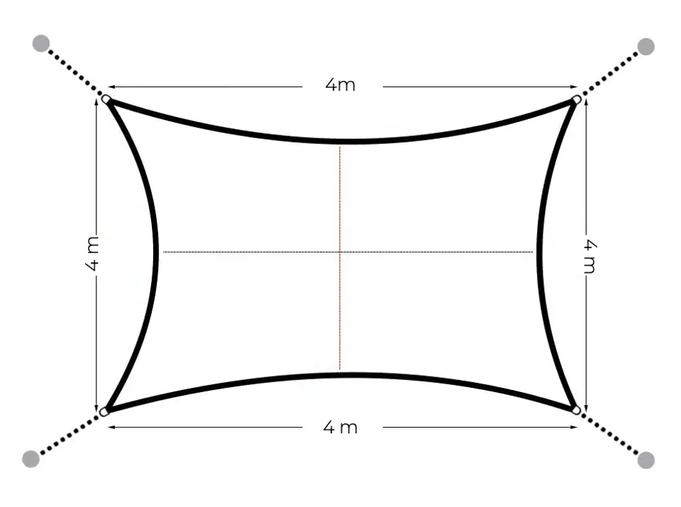 Kwadratowy żagiel przeciwsłoneczny 4x4m daszek wodoodporny ModernHome - szary