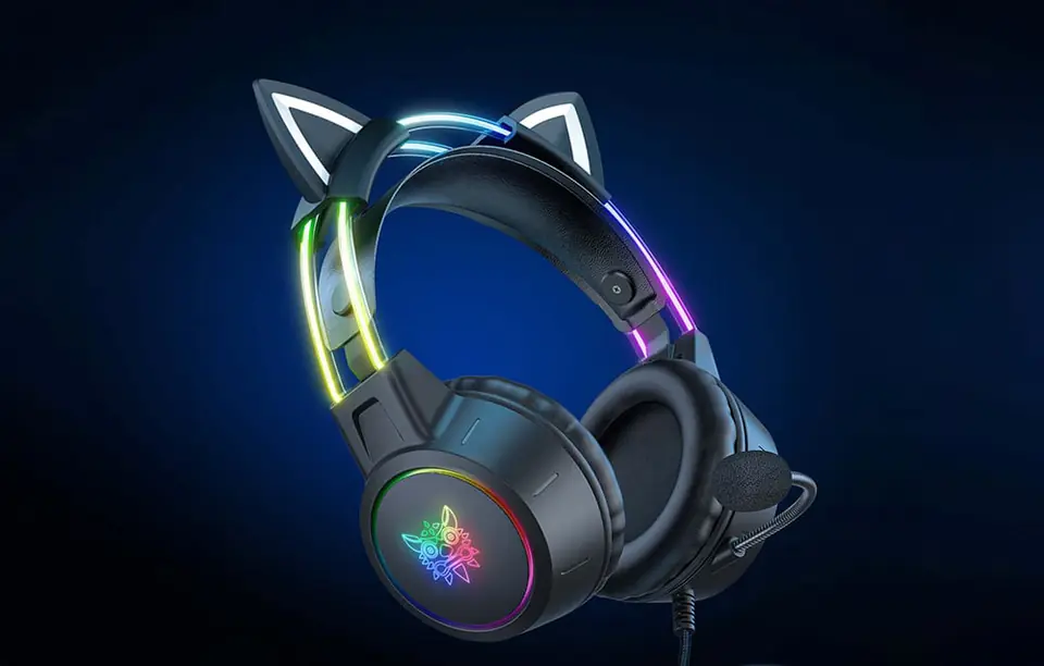 Słuchawki gamingowe ONIKUMA X15 PRO czarne/kocie uszy