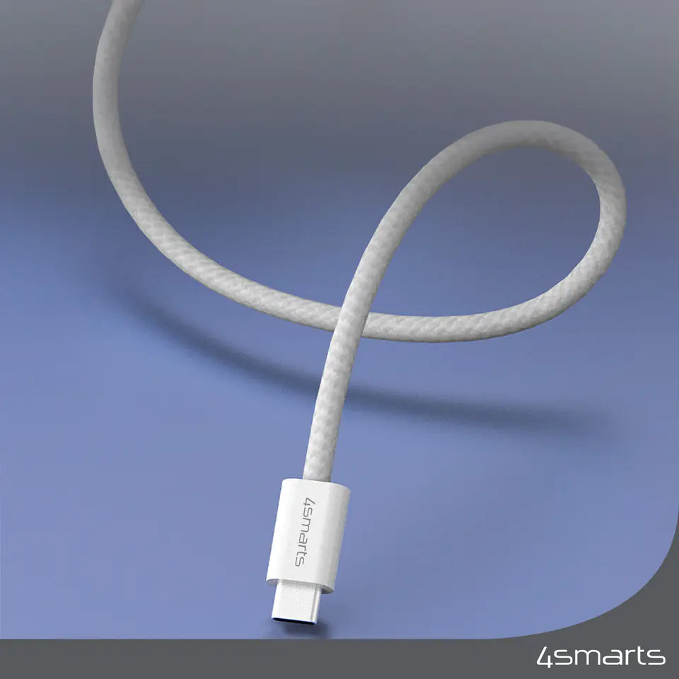 4smarts Kabel USB-C 100W 5A 1.5m magnetycznie zwijany biały/white 541012