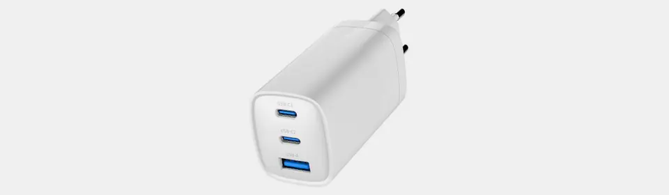 GEMBIRD SZYBKA ŁADOWARKA USB POWER DELIVERY USB TYPU C, 3X USB, 65 W, GAN BIAŁA