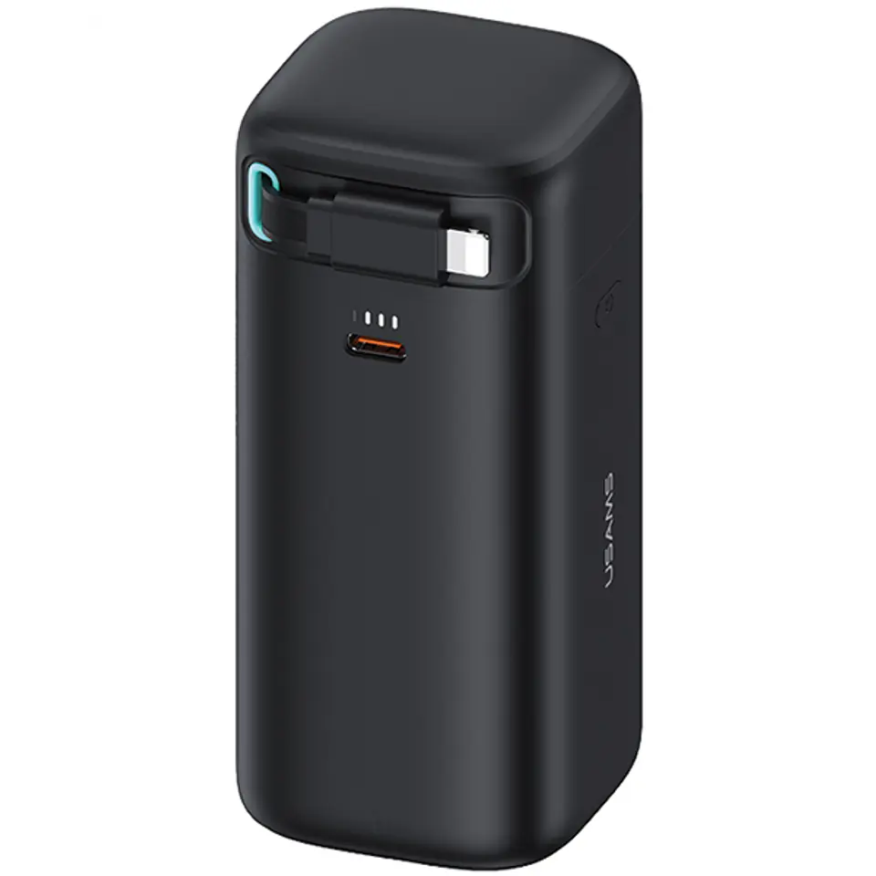 USAMS Powerbank ze zwijanym kablem Lightning 18000 mAh PD45W Fast Charge XMF Series czarny/black 20KCD21701 (US-CD217)