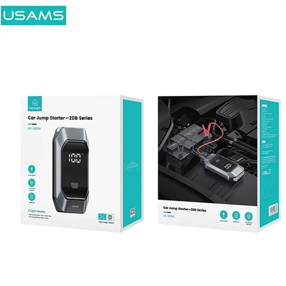 USAMS Jumpstarter Powerbank 8000mAh+ wbudowana latarka czarny/black ZB284ZDB01 (US-ZB284)