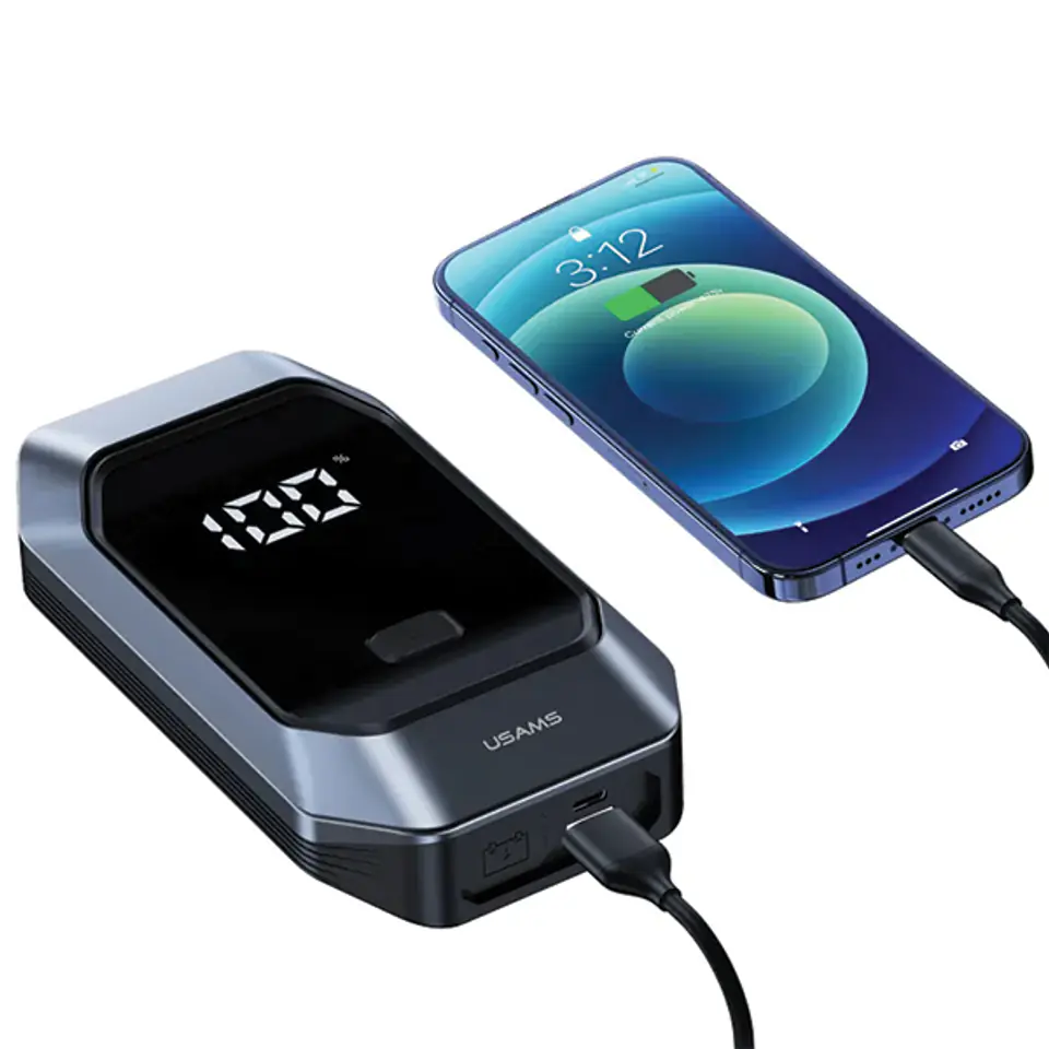 USAMS Jumpstarter Powerbank 8000mAh+ wbudowana latarka czarny/black ZB284ZDB01 (US-ZB284)