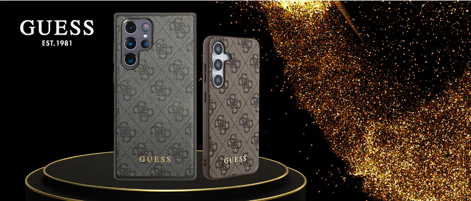 Guess GUHCS24LG4GFBR S24 Ultra S928 brązowy/brown hardcase 4G Metal Gold Logo