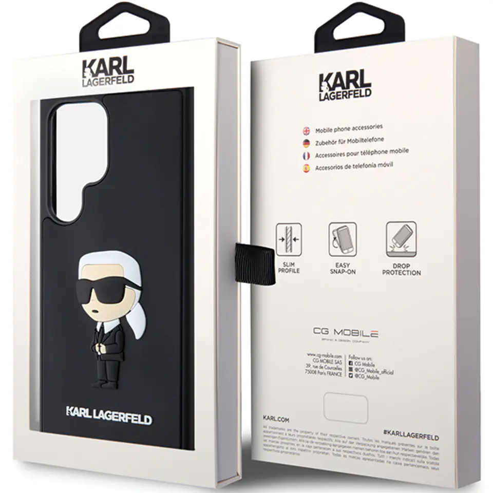 Karl Lagerfeld KLHCS24M3DRKINK S24+ S926 czarny/black hardcase 3D Rubber Ikonik