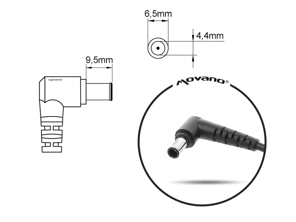 Zasilacz Movano 19.5v 6.2a (6.5x4.4 pin) 120W do Sony