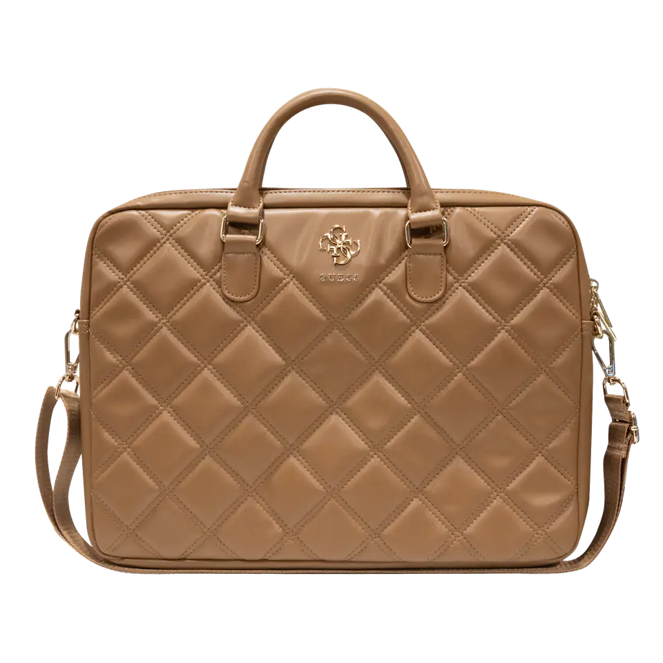 Guess Torba GUCB15ZPSQSSGW 16" brązowy/brown Quilted 4G