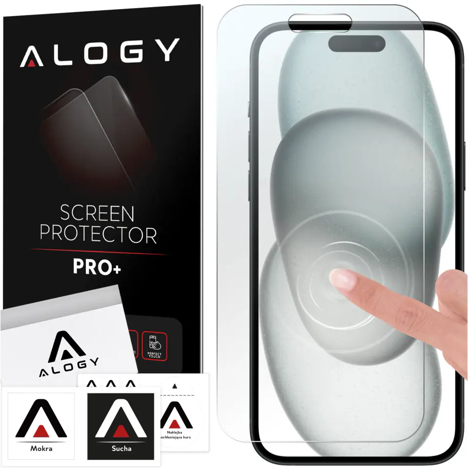 Szkło hybrydowe do Apple iPhone 15 Plus na ekran Alogy Flexi Glass 9H płaskie na ekran