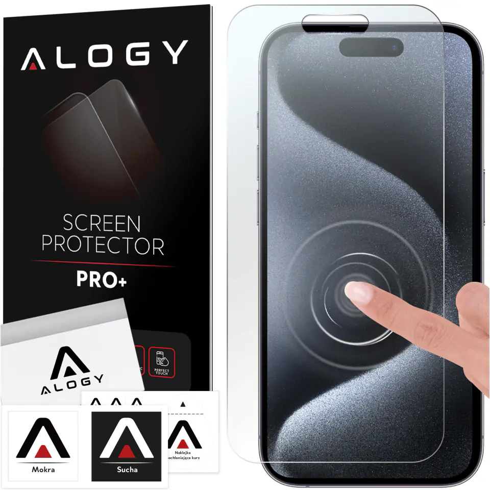 Szkło hybrydowe do Apple iPhone 15 Pro Max na ekran Alogy Flexi Glass 9H płaskie