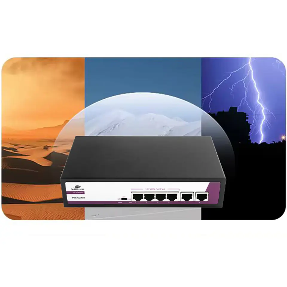 SWITCH 6-portowy 100Mbps POE 65W SP-SF1006P