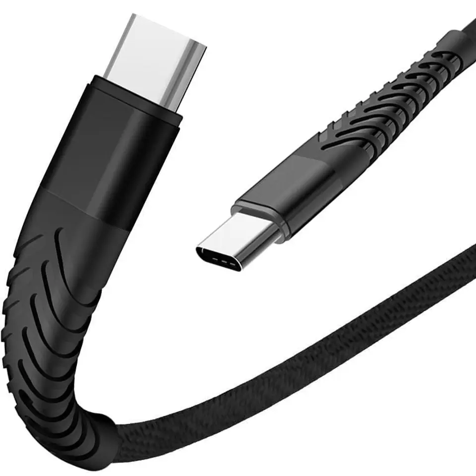Kabel USB Typ-C - USB Typ-C Spider oplot (1.5 m, czarny)
