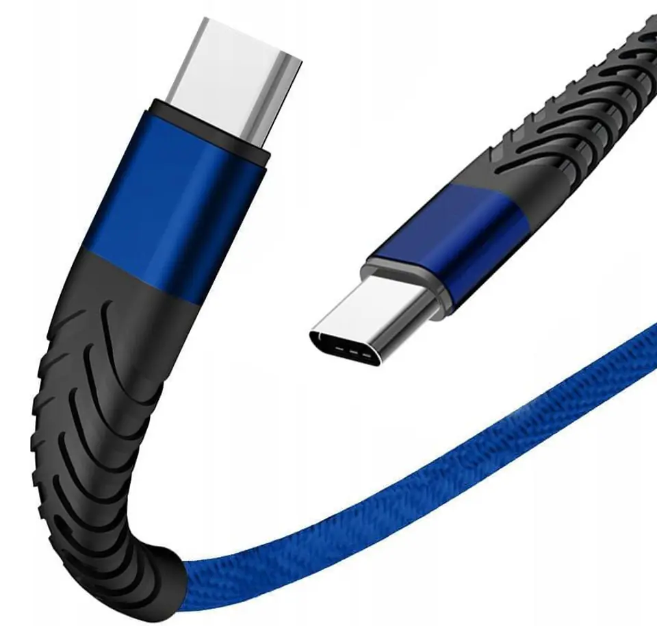 Kabel USB Typ-C - USB Typ-C Spider oplot (1.5 m, niebieski)