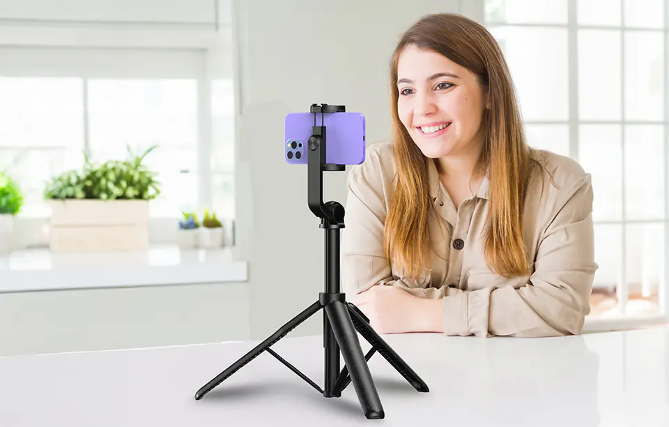 Selfiestick/statyw bluetooth APEXEL APL-D10 1.5m (czarny)