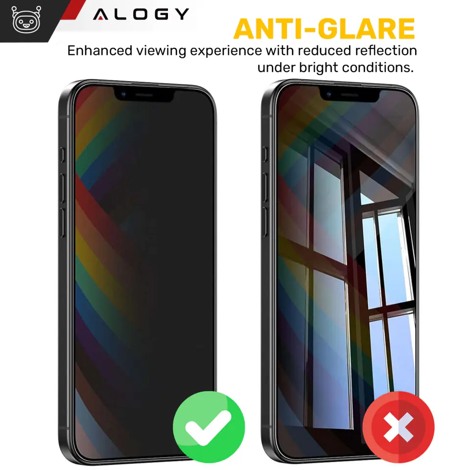 Szkło prywatyzujące do Apple iPhone 16e / 13 Pro / 13 Anti-Spy Private Antyszpiegowskie hartowane matowe na ekran