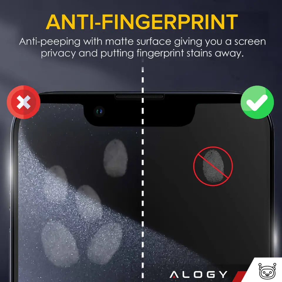 Szkło prywatyzujące do Apple iPhone 16e / 13 Pro / 13 Anti-Spy Private Antyszpiegowskie hartowane matowe na ekran