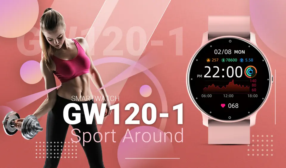 Smartwatch Giewont Sport Around GW120-1 - Powder Pink