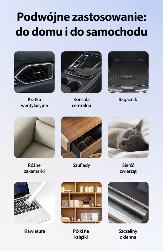 AWEI Mini odkurzacz V2 bezprzewodowyze wskaźnikiem kurzu czarny/black