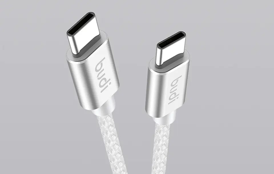 Kabel USB-C do USB-C Budi 65W 1,5m (biały)