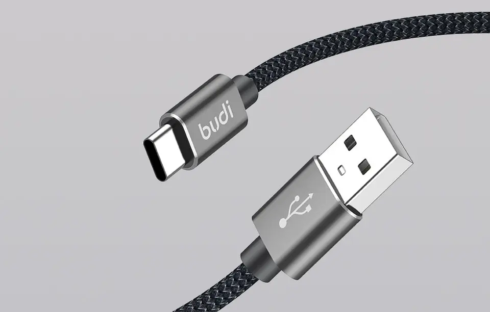 Kabel USB-A do USB-C Budi 206T/2M 2.4A 2m (czarny)