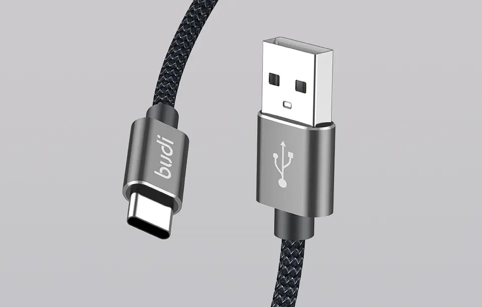 Kabel USB-A do USB-C Budi 206T/2M 2.4A 2m (czarny)