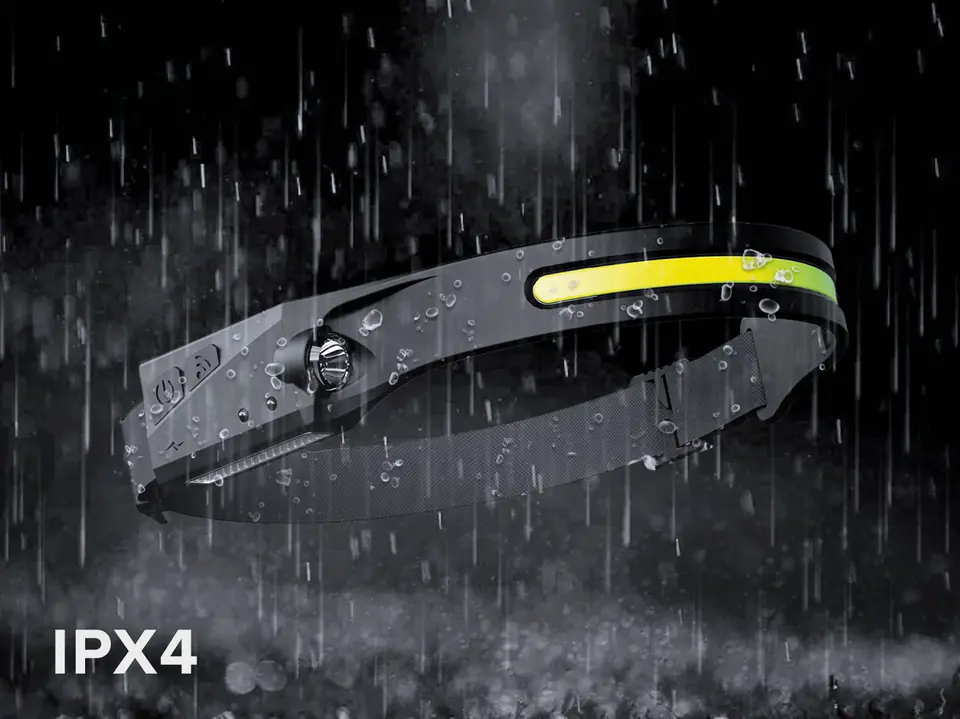Latarka czołowa akumulatorowa 5W COB+ 3W Led czujnik ruchu