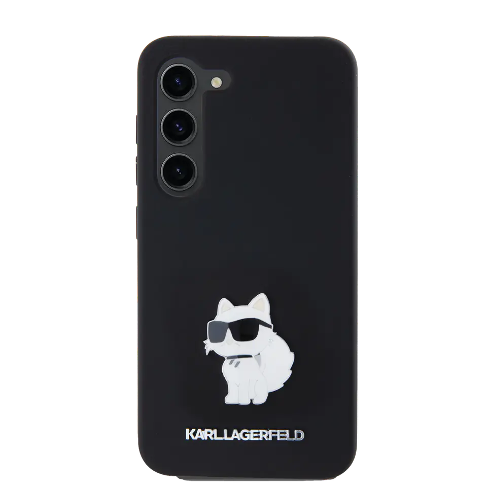 Oryginalne Etui SAMSUNG GALAXY A35 5G Karl Lagerfeld Silicone Choupette Metal Pin (KLHCSA35SMHCNPK) czarne