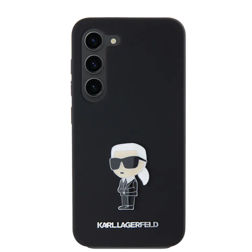 Oryginalne Etui SAMSUNG GALAXY S24 Karl Lagerfeld Silicone Ikonik Metal Pin (KLHCS24SSMHKNPK) czarne