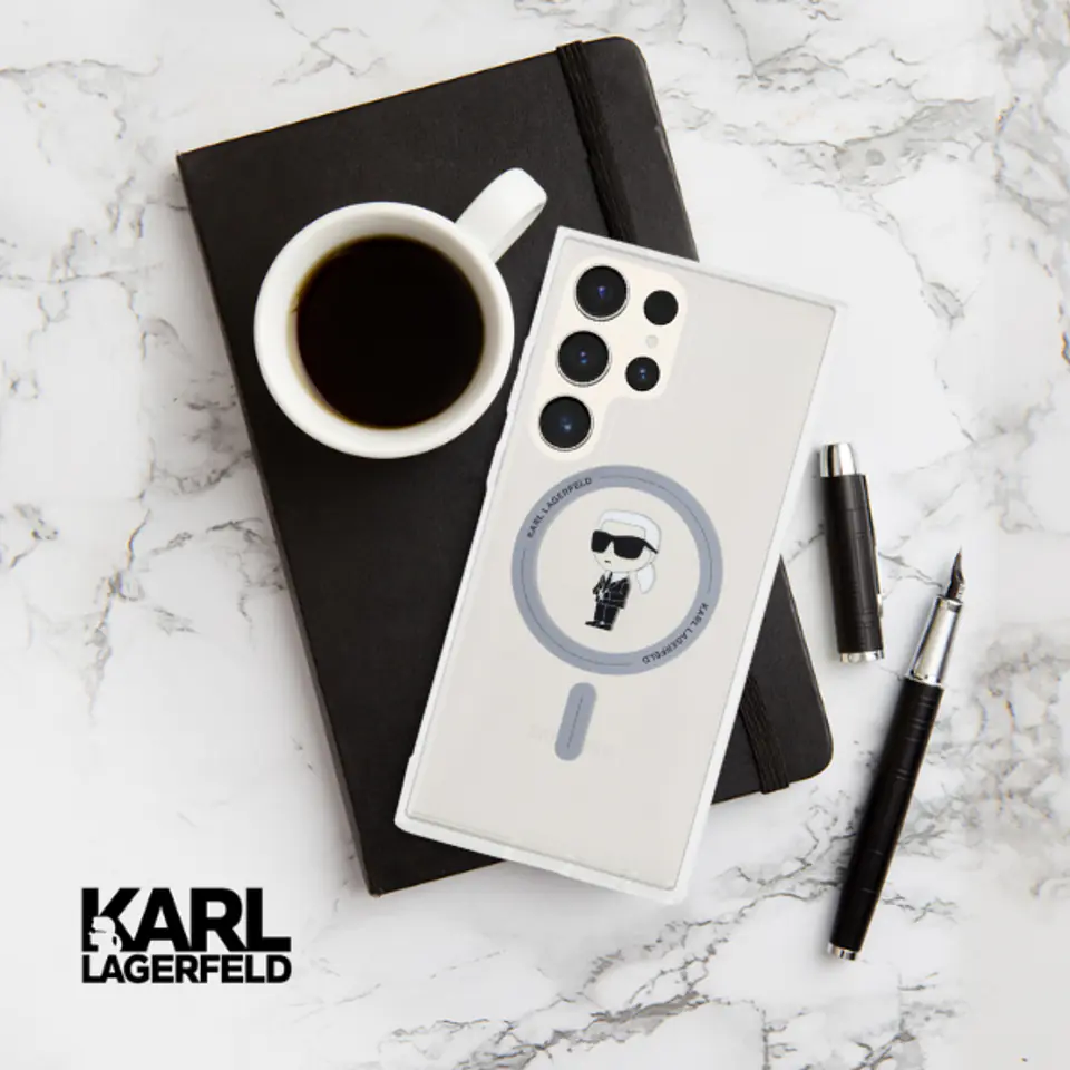 Oryginalne Etui SAMSUNG GALAXY S24 Karl Lagerfeld Hardcase IML Ikonik MagSafe (KLHMS24SHFCKNOT)