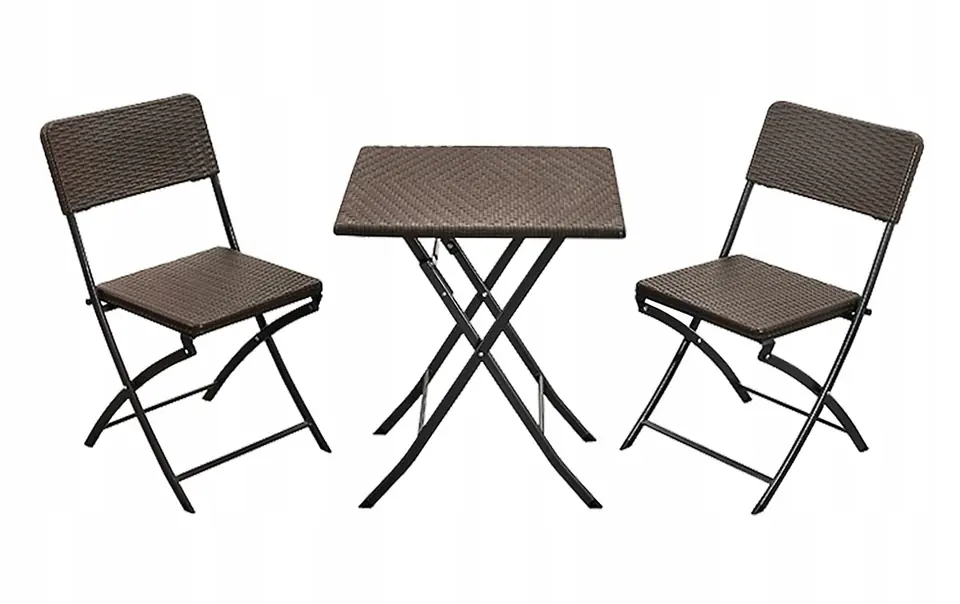 Stolik ogrodowy składany stół kawowy ratan balkon 62 cm ModernHome