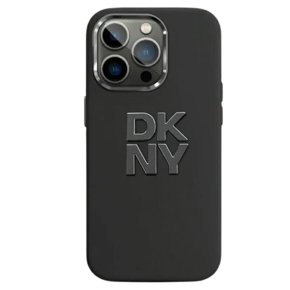 Oryginalne Etui APPLE IPHONE 15 PRO MAX DKNY Hardcase Liquid Silicone Metal Logo (DKHCP15XSMCBSK) czarne