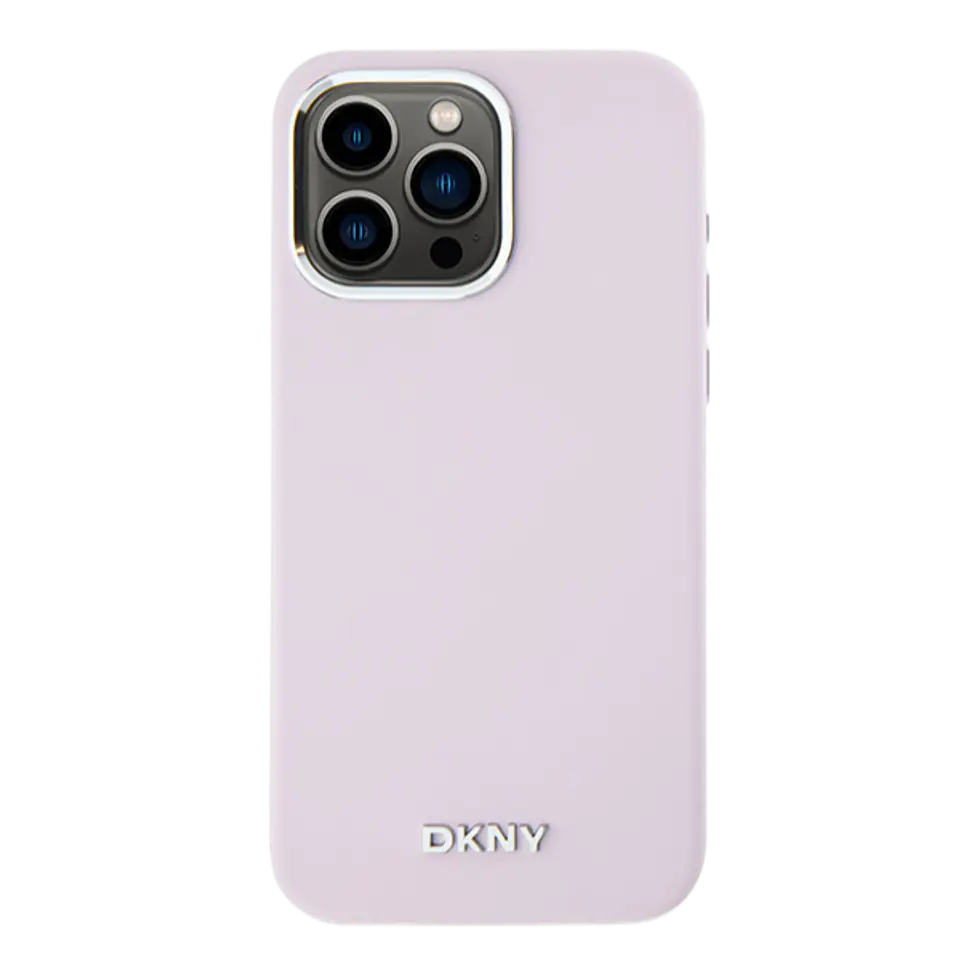 Oryginalne Etui APPLE IPHONE 15 PRO MAX DKNY Hardcase Liquid Silicone Small Metal Logo MagSafe (DKHMP15XSMCHLP) różowe