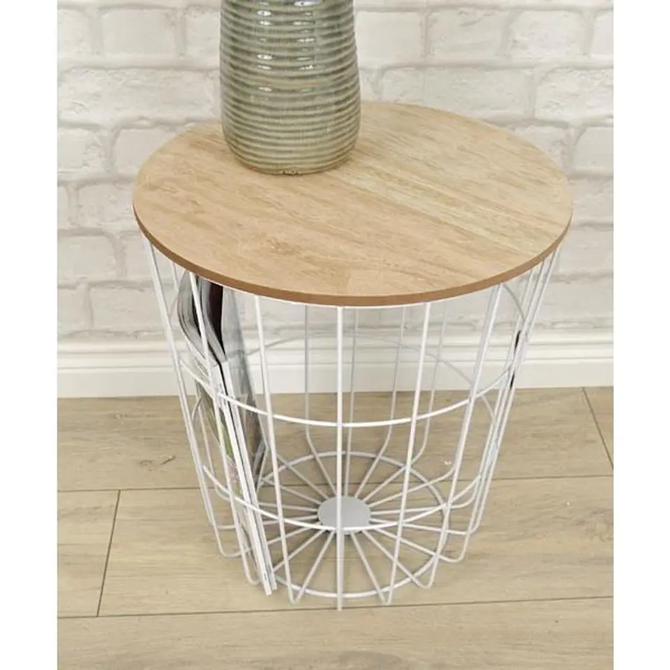 Wire basket store table b&m